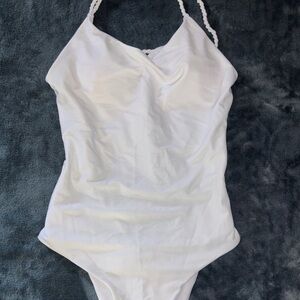 Elegant White Women's One-Piece Swimsuit